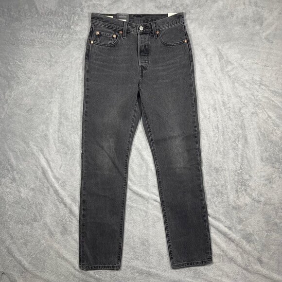 Levi's Other - Levis Premium 501 Straight Leg Jeans 28x32 100% Cotton Mens Black Wash Big E New